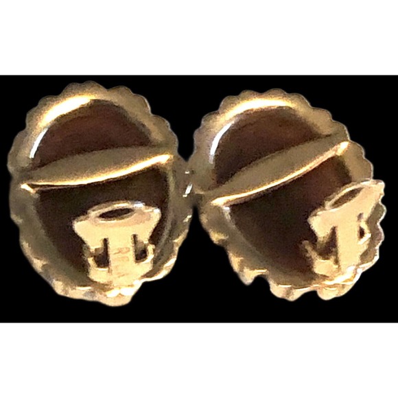 Reja Glass Domed Carnelian Cabochon Gold Plated Signed Clip On Earrings - Picture 4 of 10